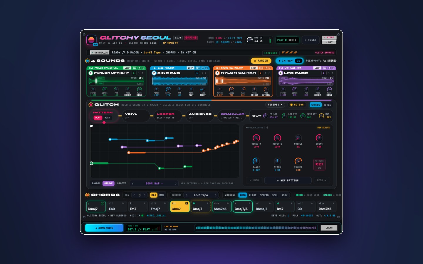 The Glitchy Seoul plugin interface